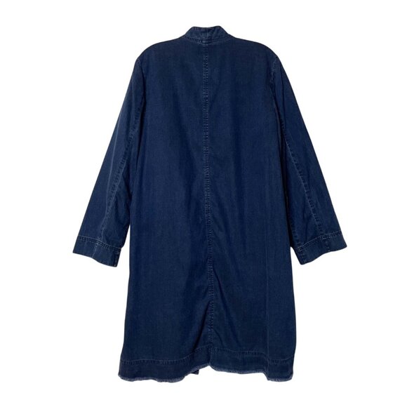 Eileen Fisher Organic Stretch Cotton Denim Jacket Cardigan Boho Women's Size M - Picture 3 of 8